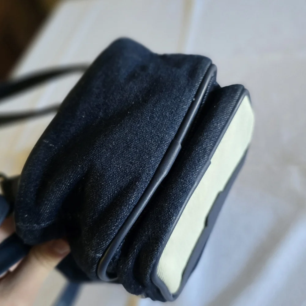 No Boundaries Mini Backpack Convertible  Multi Blue Denim Crossbody Bag Y2K